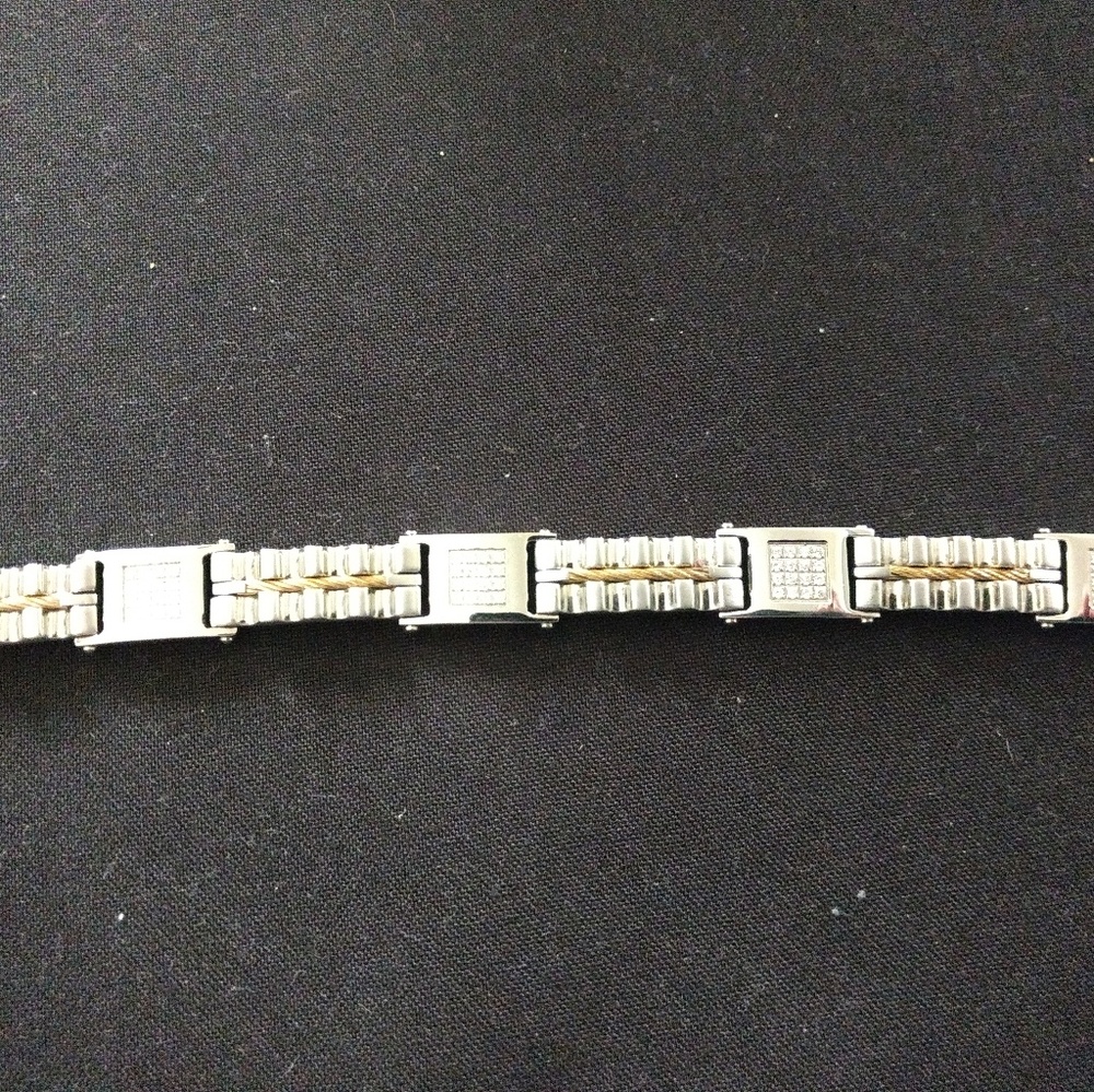 Men's stainless steel & Cz bracelet